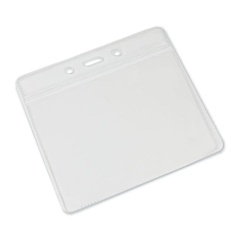 Clear Flexible Plastic 'Vision' Badge Holder | Landscape | 100mm x 70mm | Pack of 100