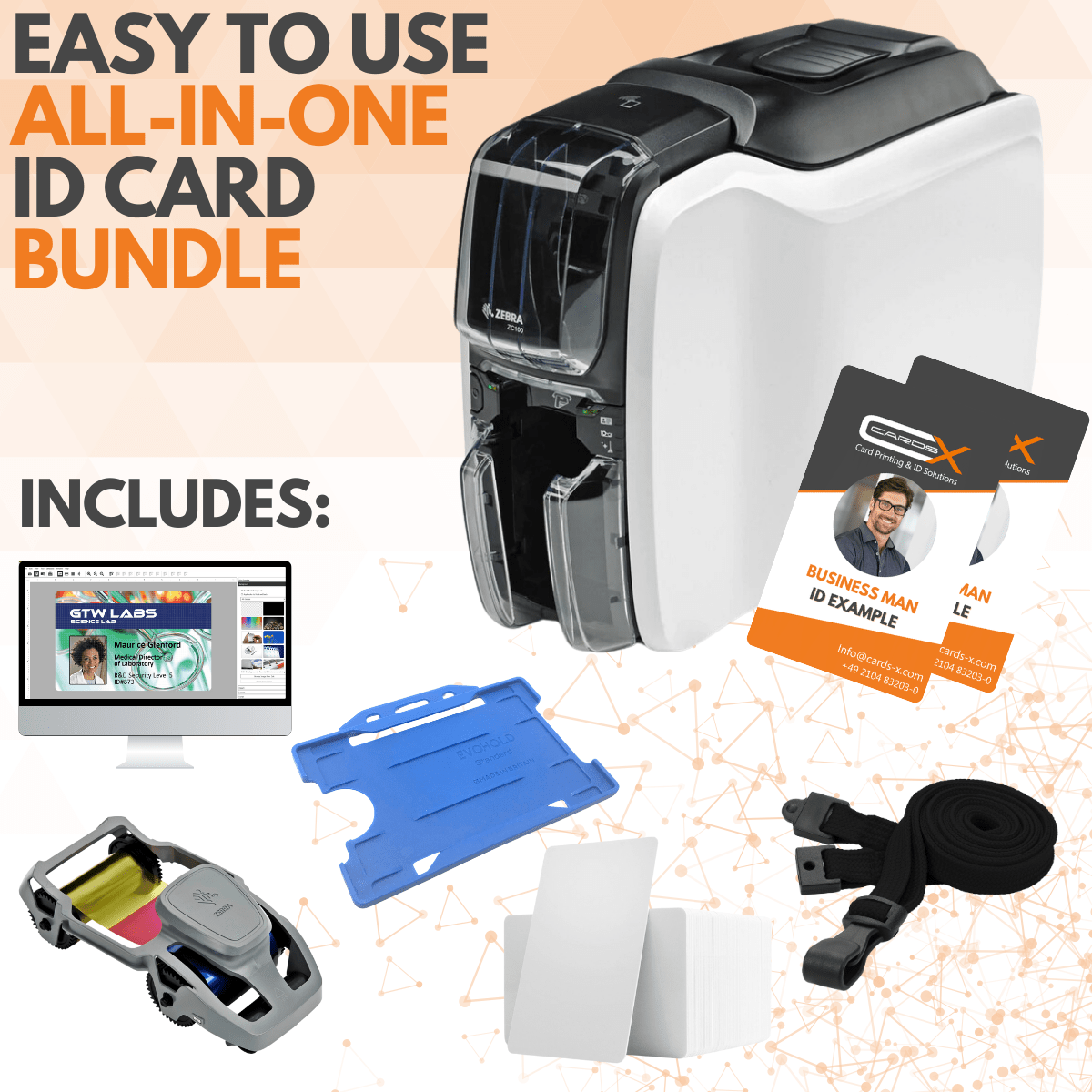 Entry Level ID Card Printing Bundle | Zebra ZC100 | ZC100BUNDLE