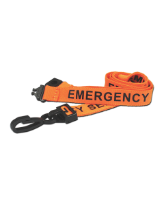 Printed 'Emergency Services' 15mm Orange Lanyard with Plastic J-Clip | Pack of 100