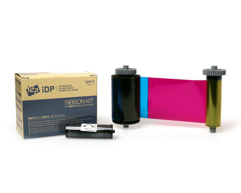 IDP Smart YMCKO Full Colour Ribbon inc Cleaning Roller | 250 Prints | 659366
