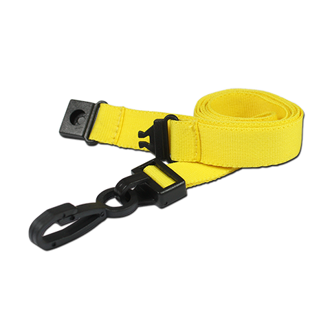 Plain 15mm Yellow Breakaway Lanyard with Plastic J Clip | Pack of 100