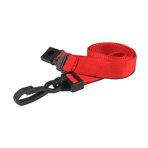 Plain 15mm Red Breakaway Lanyard with Plastic J Clip | Pack of 100