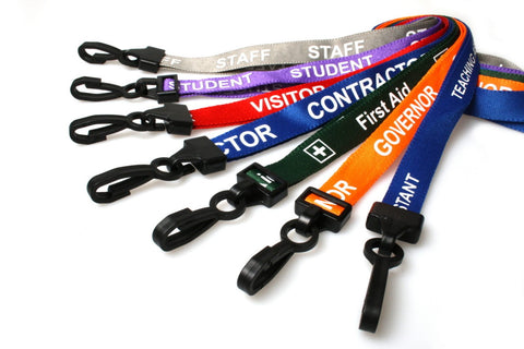 Image of some printed lanyards for visitors and contractor lanyards