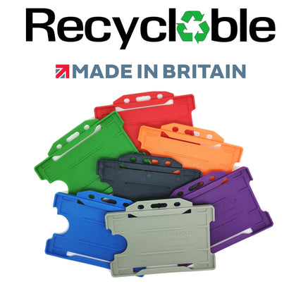 Pciture of rigid open faced dual sided id card holders