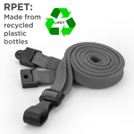 Recycled Plain Grey 10mm Lanyards with Plastic J-Clip | Pack of 100