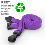 Recycled Plain Purple 10mm Lanyards with Plastic J-Clip | Pack of 100
