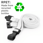 Recycled Plain White 10mm Lanyards with Plastic J-Clip | Pack of 100