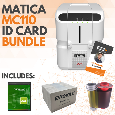 Entry Level ID Card Printing Bundle / Matica MC110 | Single Sided | MC110BUNDLE