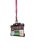 Pink Lobster clip lanyards rolled With ID Card Holder