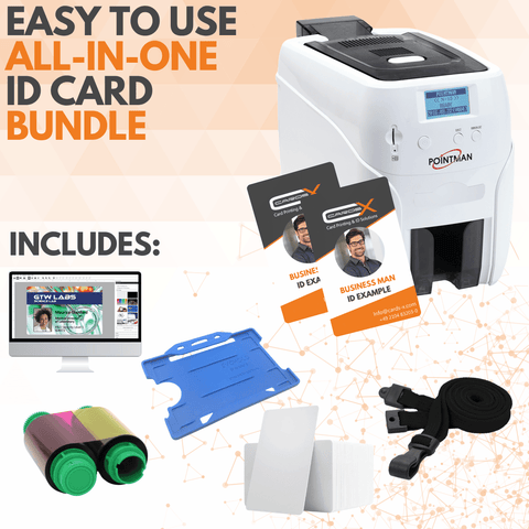 Entry Level Pointman Nuvia N15 ID Card Printer Bundle | Single Sided | N15BUNDLE