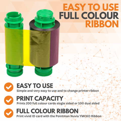 Pointman Nuvia Range YMCKO Full Colour Ribbon | 200 Prints | 66200740