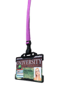 Purple Plastic Clip Lanyard With ID card Holder