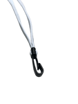 White Lanyard With Plastic Clip side View