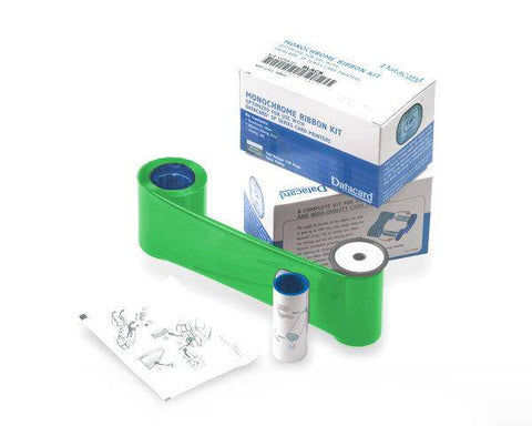 Datacard Monochrome Green Ribbon | Prints 1500 Cards | 532000-008 - Cards-X (UK), Datacard