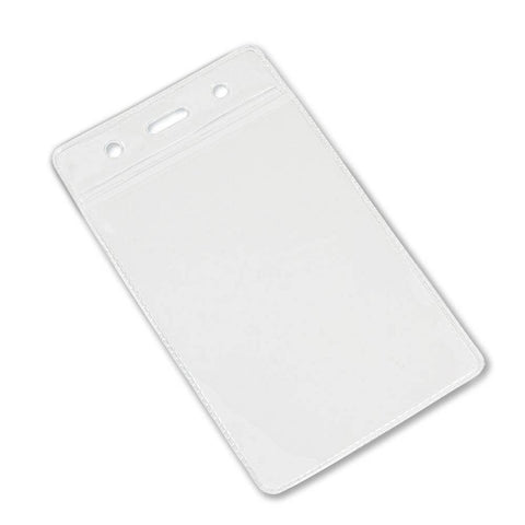 Clear Flexible Plastic 'Vision' Badge Holder | Portrait | 86mm x 54mm | Pack of 100 - Cards-X (UK)