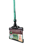 Dark Green Plastic Clip Lanyard With ID card Holder