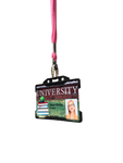 Pink Lobster clip lanyards rolled With ID Card Holder