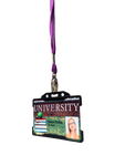 Purple lobster clip lanyard With ID Card Holder