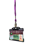 Purple lobster clip lanyard With ID Card Holder