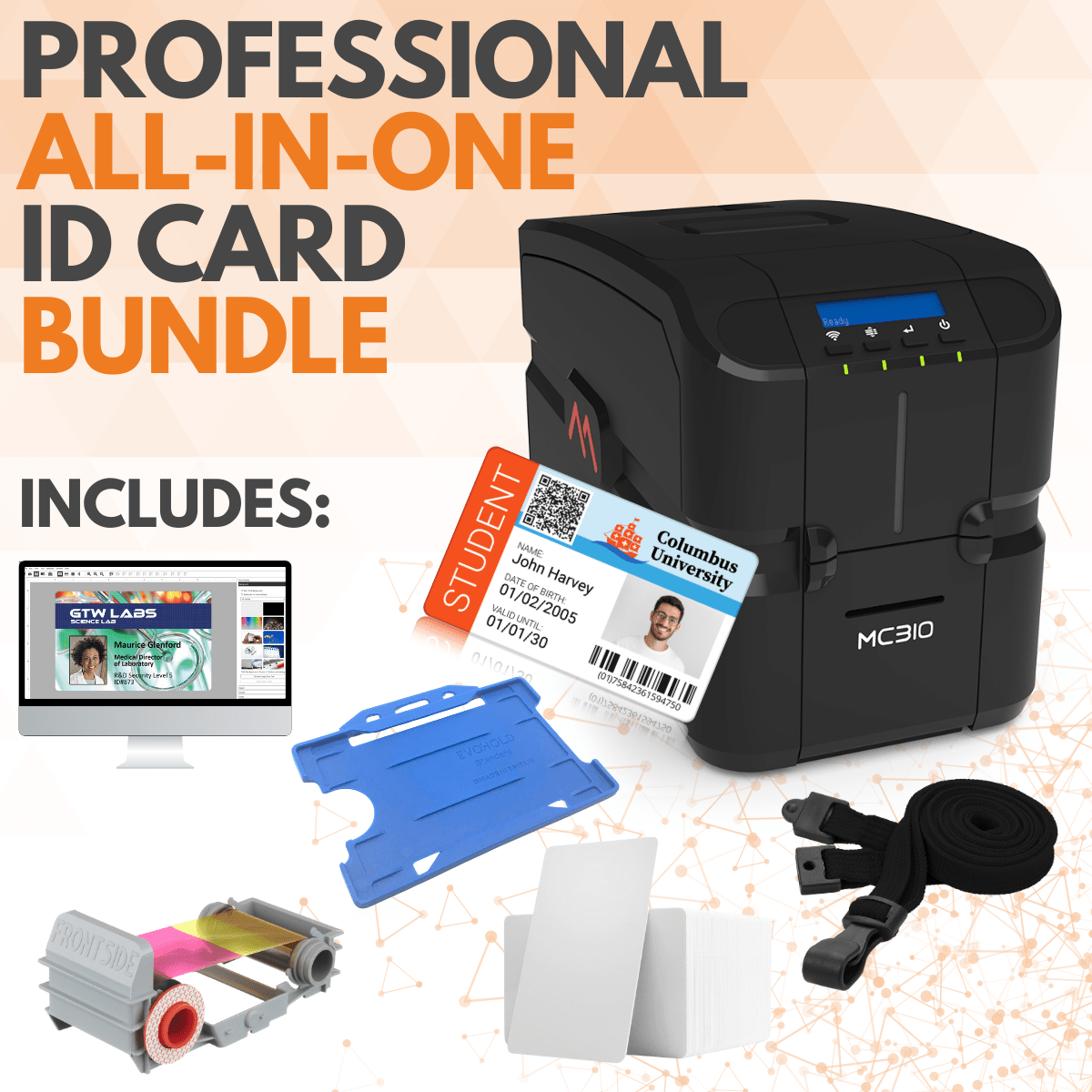 Secure ID Card Printing Bundle / Matica MC310 | Single Sided | MC310BUNDLE