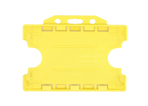 Evohold Antimicrobial Double Sided Landscape ID Card Holders - Yellow (Pack of 100)