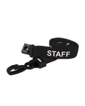 Printed 'Staff' 15mm Black Lanyard with Plastic J-Clip | Pack of 100