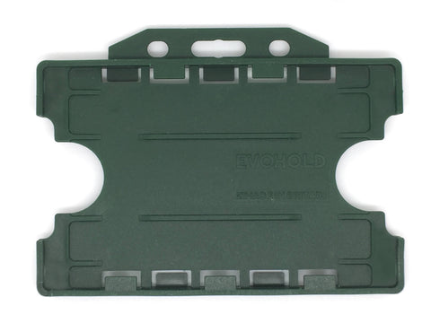 Evohold Biodegradable Double Sided Landscape ID Card Holders - Dark Green (Pack of 100)