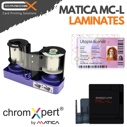 Matica MC-L 1.0mil Clear Patch with Chip Cut-Out Standard Laminate | Prints 500 | PR26605402 - Cards-X (UK), Matica Technologies