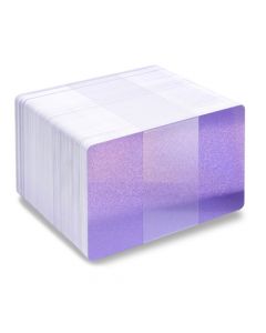 Blank Purple Glitter / White Printable PVC Cards | Pack of 100 | WPGLITTERPVC760