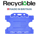Evohold Recyclable Double Sided Landscape ID Card Holders - Royal Blue (Pack of 100)