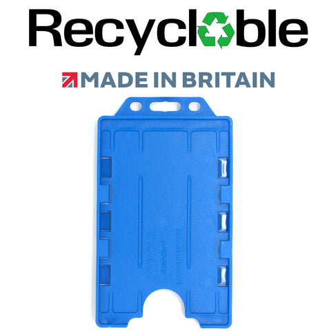 Evohold Recyclable Double Sided Portrait ID Card Holders - NHS Blue (Pack of 100)