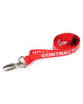 Printed 'Contractor' 15mm Red Lanyard with Metal Lobster Clip | Pack of 100
