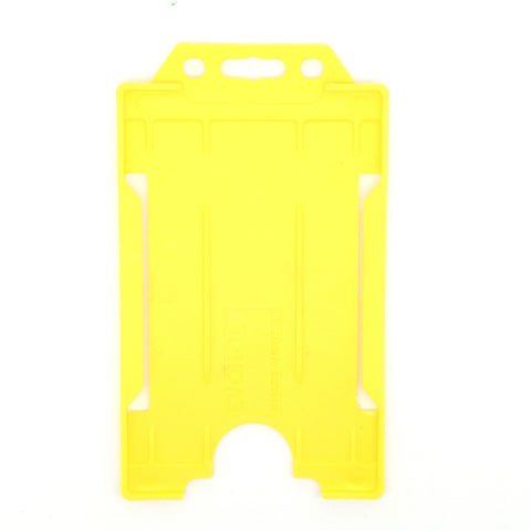 Evohold Antimicrobial Single Sided Portrait ID Card Holders - Yellow (Pack of 100)