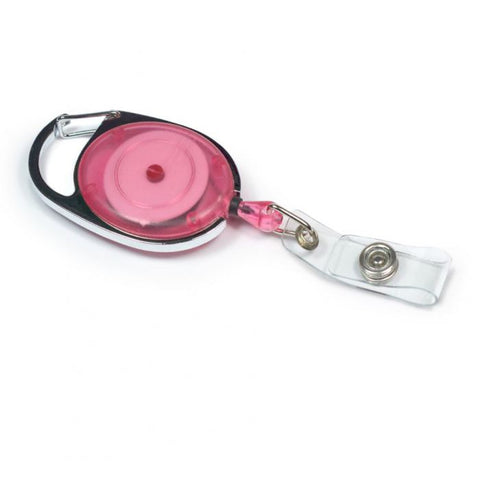 Premier YoYo Badge Reel | Pink with Strap Clip | Pack of 100
