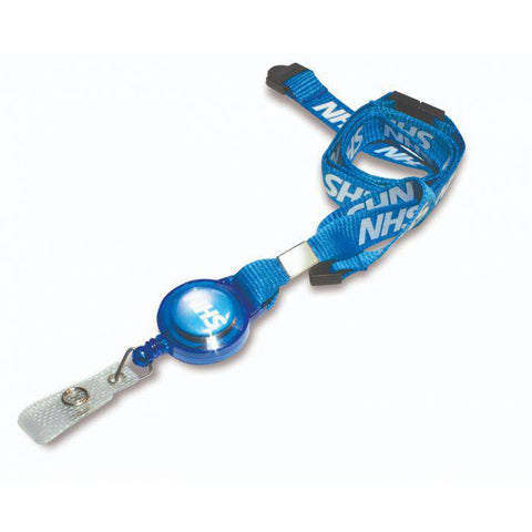 NHS YoYo Badge Reel with 15mm Printed Lanyard | Pack of 100 - Cards-X (UK)
