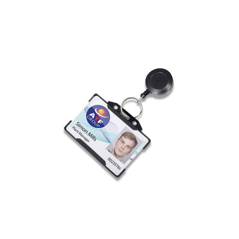 YoYo Badge Reel | Black with Metal Key Ring Fitting | Pack of 100 - Cards-X (UK)