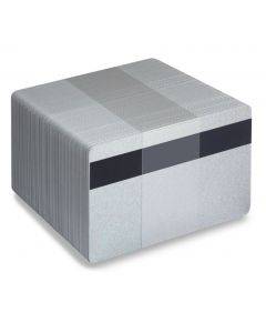 Blank Silver Metallic Printable PVC Cards with Magnetic Stripe | Pack