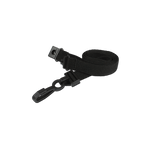 Plain 15mm Black Breakaway Lanyard with Plastic J Clip | Pack of 100 - Cards-X (UK)