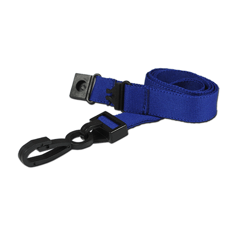 Plain 15mm Navy Blue Breakaway Lanyard with Plastic J Clip | Pack of 100 - Cards-X (UK)