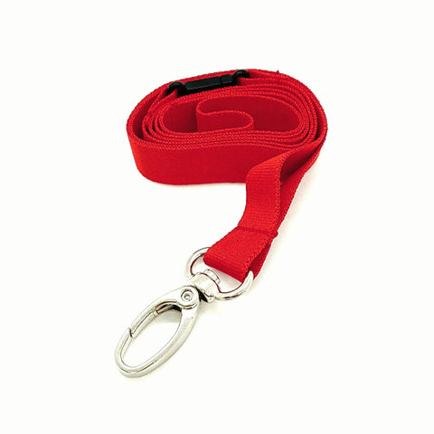 Plain 15mm Red Breakaway Lanyard with Metal Lobster Clip | Pack of 100 - Cards-X (UK)