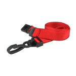 Plain 15mm Red Breakaway Lanyard with Plastic J Clip | Pack of 100 - Cards-X (UK)