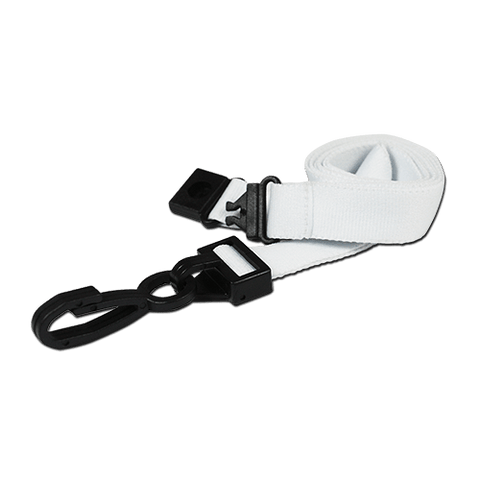 Plain 15mm White Breakaway Lanyard with Plastic J Clip | Pack of 100 - Cards-X (UK)