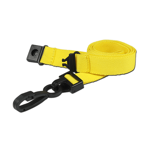 Plain 15mm Yellow Breakaway Lanyard with Plastic J Clip | Pack of 100 - Cards-X (UK)