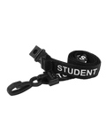 Printed 'Student' 15mm Black Lanyard with Plastic J-Clip | Pack of 100 - Cards-X (UK)