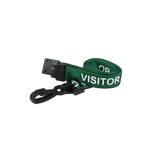 Printed 'Visitor' 15mm Green Lanyard with Plastic J-Clip | Pack of 100 - Cards-X (UK)
