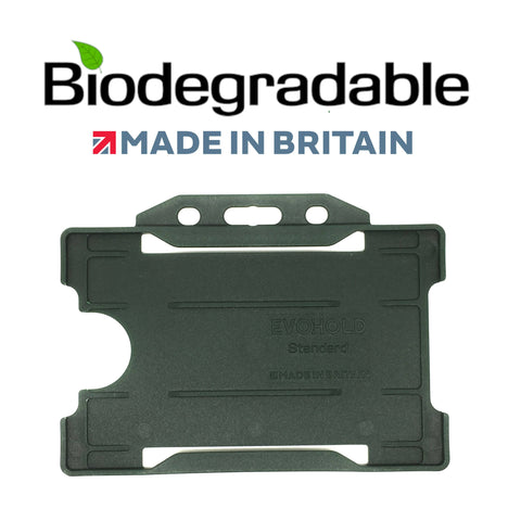 Evohold Biodegradable Single Sided Landscape ID Card Holders - Black (Pack of 100) - Cards-X (UK)