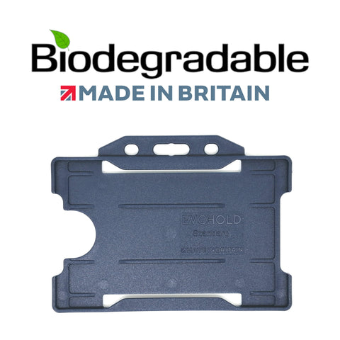 Evohold Biodegradable Single Sided Landscape ID Card Holders - Dark Blue (Pack of 100) - Cards-X (UK)