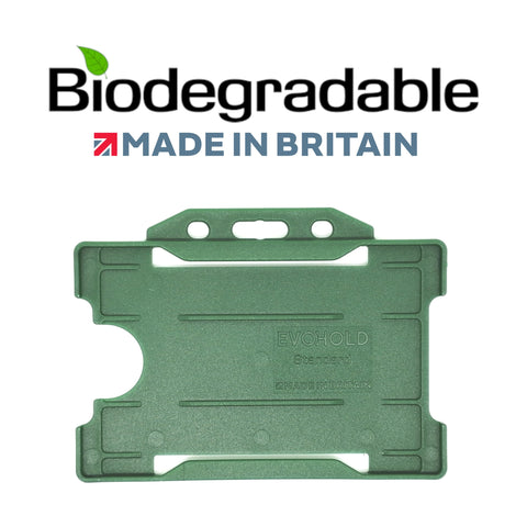 Evohold Biodegradable Single Sided Landscape ID Card Holders - Dark Green (Pack of 100) - Cards-X (UK)