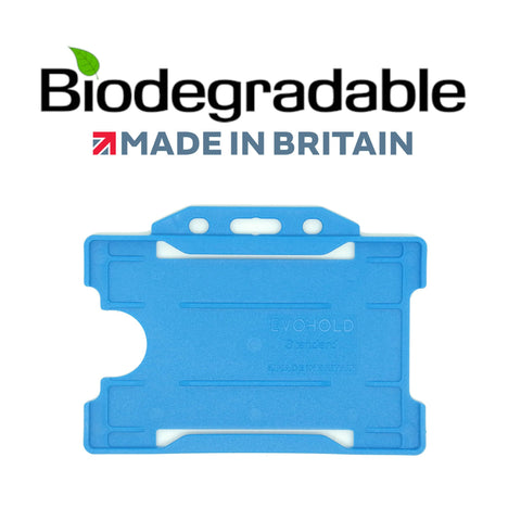 Evohold Biodegradable Single Sided Landscape ID Card Holders - Light Blue (Pack of 100) - Cards-X (UK)