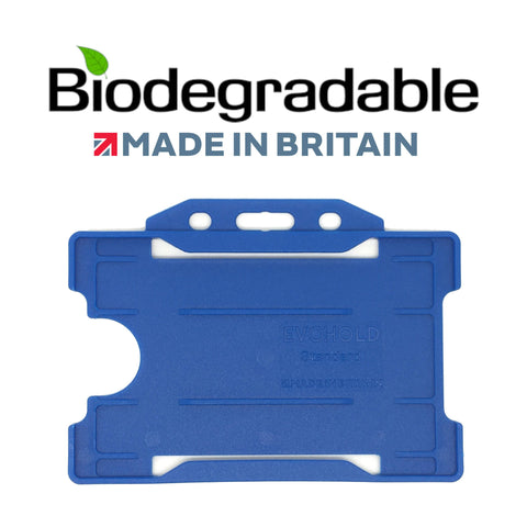 Evohold Biodegradable Single Sided Landscape ID Card Holders - Navy Blue (Pack of 100) - Cards-X (UK)
